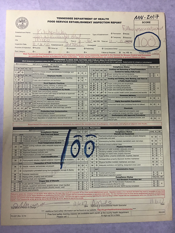 Inspection certificate, passing grade of 99 or above